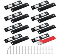 Romon Aimant Porte Placard, 8 Pièces Ultra Mince Loqueteaux Magnétiques Puissant Aimant de Porte Placard Cuisine Loquet Magnétique Aimant Meuble Fermeture pour Tiroir, Armoire, Porte Coulissant, Noir