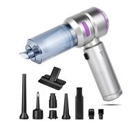 Romon Aspirateur à Main, Aspirateur Voiture Puissant sans Fil 4 in 1 16000PA Mini 3 Vitesses Portable Petit Aspirateur Souffleur Car Cleaner pour Voiture Animaux Maison Car