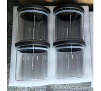 Romon Bocaux En Verre, 4 Pots En Verre Avec Couvercle Hermétique 600ml, Transparent Empilable Verre Hermétique pour Épices Thé Noix Graines Pâtes Farine