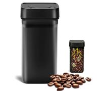 Romon Boite a cafe 1.2L Inoxydable Hermétique Sous Vide, 450g Grains Café Stockage, Bocal Hermétique Alimentaire, pour évacuer l'air pour préserver la fraîcheur - noir
