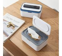 Romon Boîte à Lingettes Humides Gris - Distributeur de Lingettes Humides avec Couvercle, Boîte pour Papier Toilette Humide pour Bébé & Maison, 19x13x7,8cm