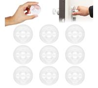 Romon Butee de Porte, Transparentes Butoirs de Porte en Silicone Avec Puissant Stop Porte, 9Pcs Butée de Poignée de Porte Murale Butée Adhésive pour Portes De Placard, Cuisine, Bureau, Salle De Bain