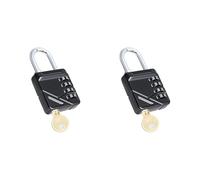 Romon Cadenas Code 4 Chiffres, Cadenas À Code, Alliage De Zinc, Imperméable Et Résistant À La Rouille, Avec Cadenas À Clé, Pour Jardins, Terrasses, Portails, Clôtures, Casiers - Noir (Lot de 2)
