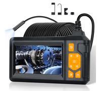 Romon Caméra Endoscopique, 1080P HD Endoscope Industriel, IP67 Camera Inspection Canalisation D'inspection à Étanche IPS de 4.3", 8 LED Réglables, Telescopique Camera Câble Semi-Rigide 39,4FT, 2000mAh