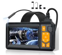 Romon Caméra Endoscopique, 1080P HD Endoscope Industriel, IP67 Camera Inspection Canalisation D'inspection à Étanche IPS de 4.3", 8 LED Réglables, Telescopique Camera Câble Semi-Rigide (16,5 FT/5M)