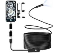 Romon Camera Endoscopique, Endoscope Industriel Caméra D'inspection Endoscopique Serpent 1080P HD, Endoscope Caméra Endoscopique Etanche IP67 de 8mm avec 8 Lumières LED pour Smartphone Tablet (10M)
