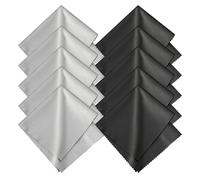 Romon Chiffons de Nettoyage en Microfibre, 10 Paires de Chiffons Lavables et Réutilisables De 20 * 20 Cm pour Nettoyer Les Lunettes, Les Lentilles et Les Écrans, Noir & Gris