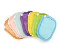 Romon Coton Demaquillant Lavable, 7 Pcs Pad Multicolore, 10x8 cm Eponge Demaquillante Visage Reutilisable, Doux Sans Composants Chimiques Pour Toutes Peaux