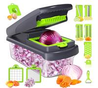 Romon Coupe Legume, Rabot à Légumes, Coupe-Légumes, 15 en 1 Coupe Legumes Multifonctions, Coupe-Légumes Manuel pour Cubes, Bâtonnets, Tranches, Lamelles & Quartiers