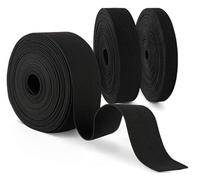 Romon Elastique Couture, 3 pièces 18m (15mm×6M+20mm×6M+30mm×6M) Noir Long Ruban Elastic, Couture et Deux Rouleaux de, Bande pour Extendeurs de Taille Ceinture, Large Perruque Ruban pour la Maison