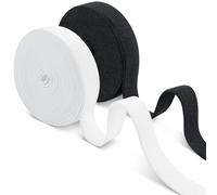 Romon Elastique Couture, Long Bande Elastique Couture, Ruban Elastic, Couture Blanc et Noir Deux Rouleaux de 20mm × 14m, Bande pour Extendeurs de Taille Ceinture, Large Perruque Ruban pour la Maison