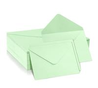 Romon Enveloppes, 50 Pièces Papier Kraft Enveloppes 120 g/m² Mini Enveloppes Couleur Petite Élégantes Carte Enveloppe Mariage pour Lettres, Carte de Vœux, Carton D'invitation, Carte D'anniversaire
