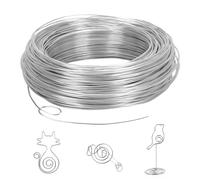 Romon Fil d'artisanat en Aluminium 1mm X 30 M, Flexible Fil Aluminium Argent, Fil d'aluminium Pour L'Artisanat Et La Fabrication De Bijoux