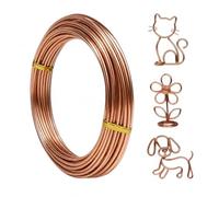 Romon Fil de fer, 10 m Fil aluminium 2mm en Brun Clair Anodisé - Fil de fer souple loisir creatif pour le Bricolage, la Création de Bijoux et l’Art Floral