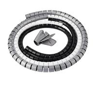 Romon Gaine Cable 1,5m, 2 Pièces Gris Organisateur de Cable avec 1 Clip, Cache Fil Electrique pour Rangement TV et Ordinateur (Ø22mm)