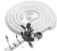 Romon Gaine Cable Lot de 2, 6m Blanc, avec Clip de Câble, pour TV & PC