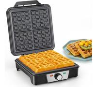 Romon Gaufrier, Mini Gaufrier Professionnel pour Gaufres Classiques, 1200W Machine à Gaufres Multifonctions et Croques 4 Tranches, Waffle Maker avec Température Réglable, Facile à Ranger et Nettoyer