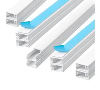 Romon Goulotte Passe Cable,10 Pcs 0.4m Cache Cable, Cable Management, pour Cacher Les Câbles d'alimentation, Les Câbles De Haut-Parleurs Ou Les Câbles TV À La Maison Ou Au Bureau, Blanc (24mm*14mm)