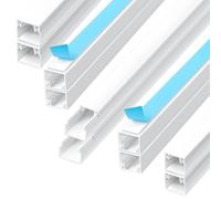 Romon Goulotte Passe Cable, Cache Cable, Cable Management, pour Cacher Les Câbles d'alimentation, Les Câbles De Haut-Parleurs Ou Les Câbles TV À La Maison Ou Au Bureau, Blanc (10mm*10mm,10 PCS 0.4m)