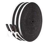 Romon Joint Adhésif Fenêtre Porte 3 Rouleaux 6mm x 3mm x 5m Joint porte Mousse Adhésif Calfeutrage en Caoutchouc Anti froid Multiusage Portection Antidérapant Protection de Climatiseur