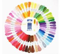 Romon Kit De Broderie, 50 Couleurs Fil À Broder 6 Brins De 8M, 2 Tambours Bambou 4&6 Pouces, Complet Kit Point De Croix Pour Débutants Adulte Enfant Avec Accessoires De Couture DIY