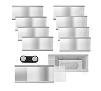 Romon Lot de 10 badges nominatifs magnétiques pour vêtements - porte nom badge en aluminium avec double aimant, argenté, 7,2x3,5cm
