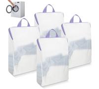 Romon Lot de 4 Sacs à Linge avec Sangle, 30x40 cm - Maille Fine et Résistante - Protection pour Soutiens-gorge, Sous-vêtements, Pulls - Pour Machine à Laver et Voyage