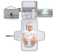 Romon Matelas a Langer Bebe, Tapis de Change BéBé Sac à langer Baby de Voyage Portable et Imperméable, Pliable Couche Diaper Changer Mat Tapis Bag Compact pour Maison Extérieur Voyage, 70x56cm, Gris