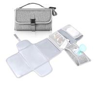 Romon Matelas À Langer, Tapis De Change, Sac À Langer De Voyage Portable Et Imperméable, Pliable Couche Changer Mat, Tapis Bag Compact Pour Maison Extérieur Voyage, 70x56cm, Gris