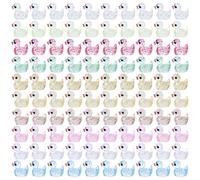 Romon Mini Canards Lumineux en Résine Pack of 100, Mini Canards en Résine, Mini Canards pour Aquarium Bonsai Decorative Dollhouse DIY Ornament, 10 Colours