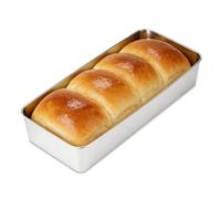 Romon Moule à Pain en inoxydable, 1 Pièces Moulde Gateau de Mie avec Conception Anti-fuite, Épais et Résistant, Lavable au Lave-vaisselle pour Brioche et cake, Anti-rouille, Rectangulaire(33×15×6.5cm)