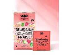 Romon Nature - Tisane Plaisir Rhubarbe Gingembre Fraise BIO - 16 sachets