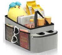 Romon Organisateur Voiture, Accessoire Universel Banc Arrière, Boîte Rangement Enfant, pour Sièges Arrière et Passager, Jouets, Livres, Collations, Gris