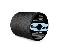 Romon Paracorde 4mm, Escalade 550 9 Brins en Nylon Parachute lettes, Tente Rope Tactiqu pour Survie Extérieur, 250kg Charge de Rupture, Noir, 50m