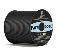 Romon Paracorde 4mm, Escalade 550 9 Brins en Nylon Parachute lettes, Tente Rope Tactiqu pour Survie Extérieur, 250kg Charge de Rupture, Noir, 30m