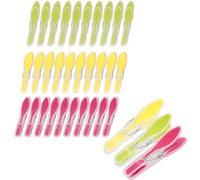 Romon Pince a Linge Lot de 30, Pinces à Linge Rouge Vert Jaune, Solides en PP+TPR avec Ressort Renforcé,pour Intérieur et Extérieur pour Corde à Linge Extérieur, Serviettes, Vêtements