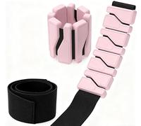 Romon Poids Cheville, 900g par Paire (450g Chacun) en Silicone Rose, Réglables pour Poignet et Cheville pour Pilates et Musculation