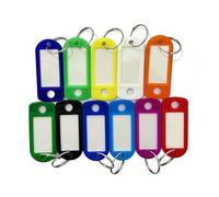 Romon Porte-Clés 50 Pièces, Porte-Clés Personnalisables en 10 Couleurs - Etiquette Clef Pour Clés, Bagages, Animaux (5x2,1cm)