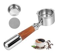 Romon Porte Filtre 51mm, Accessoire Café en Acier Inoxydable avec Manche en Noyer, Compatible avec Machine à Café Delonghi EC680/EC685/EC885/EC890, 3 Oreilles