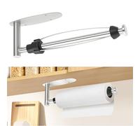 Romon Porte Sopalin Con Effet Amortissant, Support de Papier Porte-Rouleau à Une Main Auto-adhésif Acier Inoxydable Dderouleur Essuie Tout Murale pour Cuisine, Salle de Bain, Placards, Argenté