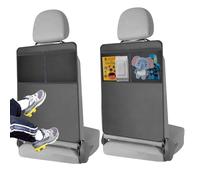 Romon Protection Siege Voiture, 2 Pièce Protections Dossier de Siège Voiture Organisateur Voiture Enfant, Protege Siege Impermérable Anti-salissures avec 2 Poches de Rangement pour Enfant Chien, Noir