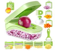 Romon Rabot à Légumes, Coupe-Légumes, 14 en 1 Coupe Legumes Multifonctions, Coupe-Légumes Manuel pour Cubes, Bâtonnets, Tranches, Lamelles & Quartiers