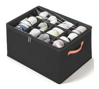 Romon Rangement Chaussure Pliable Pour 12 Paires Avec Couvercle Transparent Et Poignées, Gain De Place, Pour Placard Et Entrée, Noir