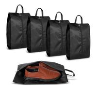 Romon Sac a Chaussures Voyage, Sac à Chaussures Imperméable à l'eau, étanche à la Poussière, Sac à Chaussures en Tissu avec Fermeture éclair, 41 * 26cm, Noir(4 pièces)