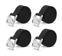 Romon Sangles d'arrimage 5M, Lot de 4 Sangle de Serrage Largeur 25MM, Ceintures d'arrimage avec Boucle, Ceinture à Charge Maximale 250kg, Bande Moto Remorque pour Moto, Porte-vélos