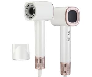 Romon Seche Cheveux Ionique 1600W, 200 Millions d’Ions, 3 Réglages de Température, 2 Vitesses, 59dB Silencieux, avec Embout, Léger pour Maison et Voyage, Rose