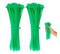 Romon Serflex Serre Cable Plastique 200mm×4.8mm,100 Pièces Collier de Serrage Vert, Nylon Plastique Souple et Robuste Resistant à La Traction De 21kg Pour Gérer les Différents Câbles