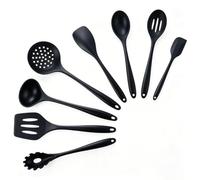 Romon Ustensiles De Cuisine Silicone, 8 Pièces Set Ustensile Cuisine Noir, Résistant à La Chaleur, Antiadhésif Anti-Rayures, Lavable Au Lave-Vaisselle Pour Cuisine Et Pâtisserie