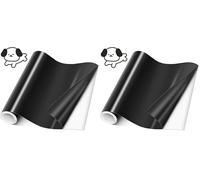 Romon Vinyle Adhésif Noir Brillant, Vinyle Permanent 30.5 x 244cm Rouleau, Vynile Adhesif, Vinyl Permanent Vinyle Autocollant pour Tasses, Verre, Céramique, Cadeaux de Bricolage (Lot de 2)