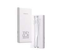 ROMOSS Batterie externe fine 10 000 mAh avec câbles intégrés, charge rapide 22,5 W avec câbles USB C et câbles d'éclairage, 4 sorties et 2 entrées pour iPhone 16/15/14, iPad, Galaxy et plus encore